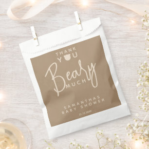 Sacolinha Simples e minimalista Chá de fraldas de urso moder