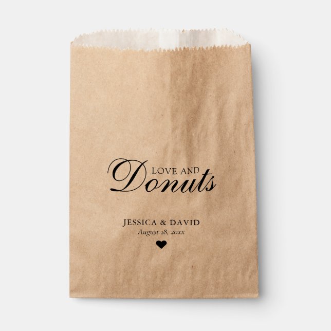 Sacolinha Simples Kraft Paper Love and Rosquinha Weding (Frente)