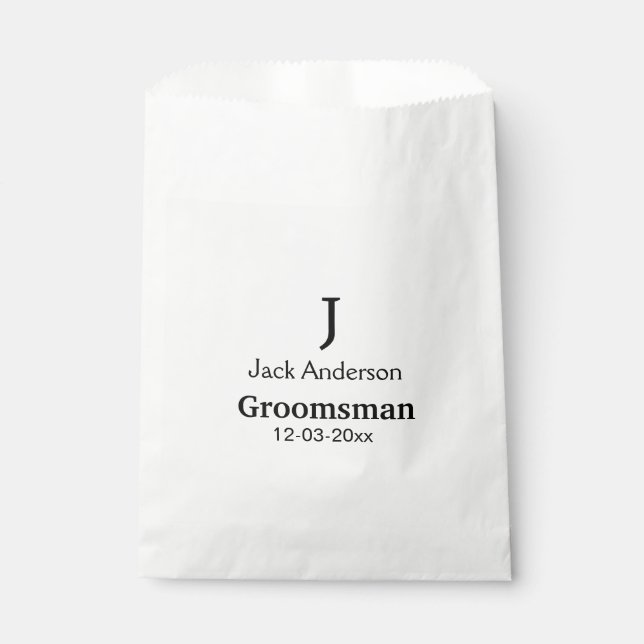 Sacolinha SIMPLES MINIMAL adicione seu nome custom padrinho  (Frente)