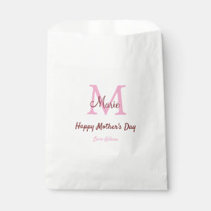 Sacolinha simples monograma mínimo de dia de as mães cor-de-