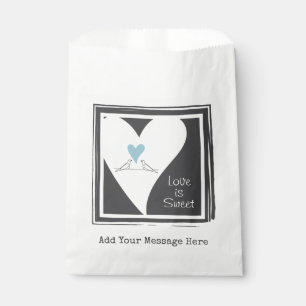 Sacolinha Simples Pássaros do Amor Azul Claro Casamento