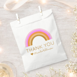 Sacolinha Simples Retro Arco-Íris Personalizado Obrigado