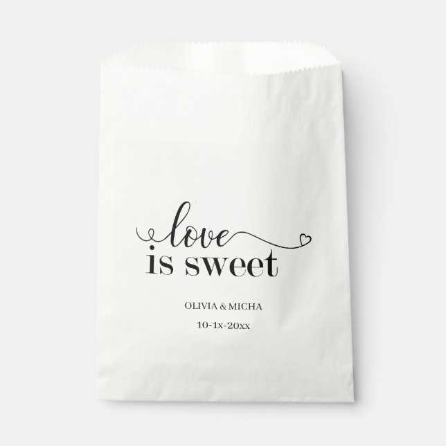 Sacolinha Simples roteiro elegante Amor é doce favor de casa (Frente)
