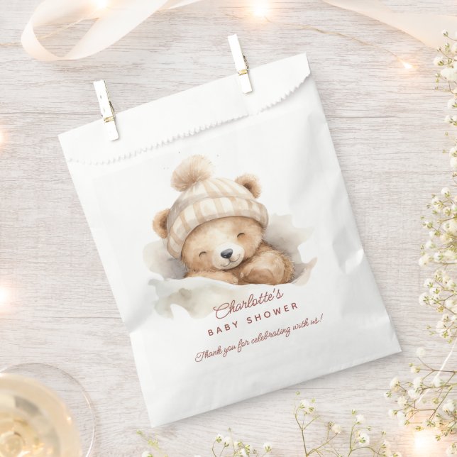 Sacolinha Snuggle Bear Chá de fraldas Favor Bag (Cortado)