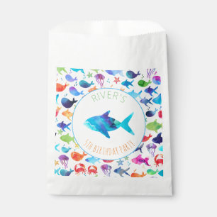 Sacolinha Sob o Chá de fraldas de Aniversário do Peixe Arco-