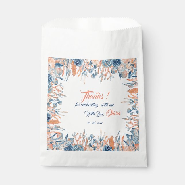 Sacolinha Sob o Chá de fraldas de Aquarela do Mar (Frente)