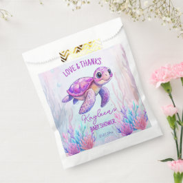 Sacolinha Sob o costume do chá de fraldas rosa da tartaruga 