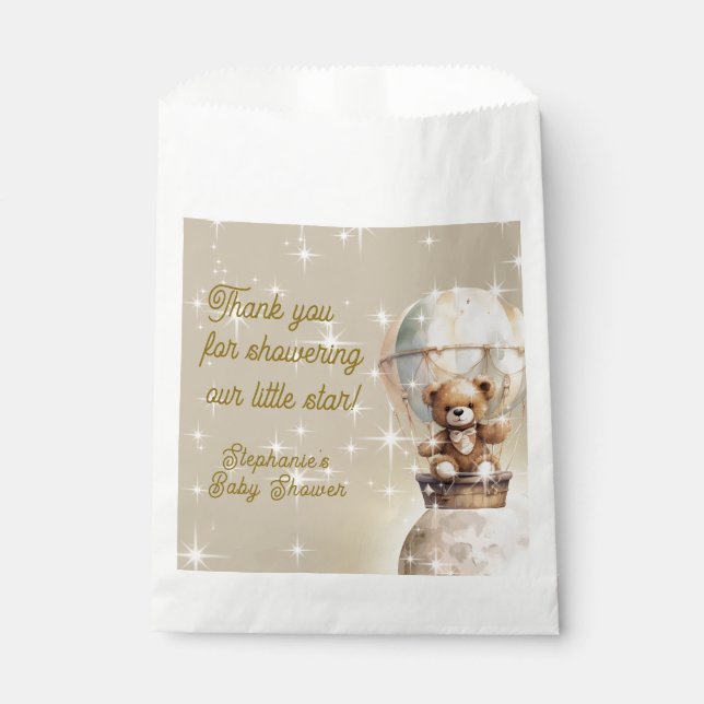 Sacolinha Sobre o Chá de fraldas Neutro do Sexo do Urso da L (Frente)