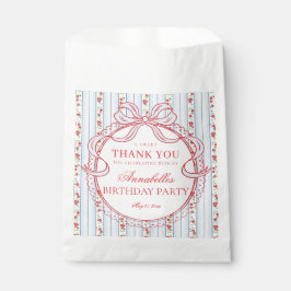 Sacolinha Sobremesa de Aniversário Floral Vintage Vermelho e