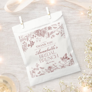Sacolinha Sobremesa de Brunch Floral Vintage Borgonha para N
