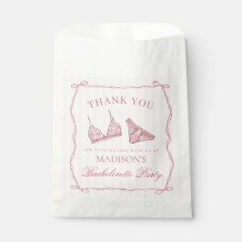 Sacolinha Sobremesa de festa de solteira com lingerie rosa n