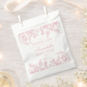 Sacolinha Sobremesa Floral Vintage Chinoiserie Rosa para Bat