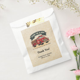 Sacolinha Soe o alarme! Chá de fraldas Vintage Firecaminhão