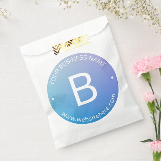 Sacolinha Sombreado Azul e Roxo com Texto Editável (Selado)