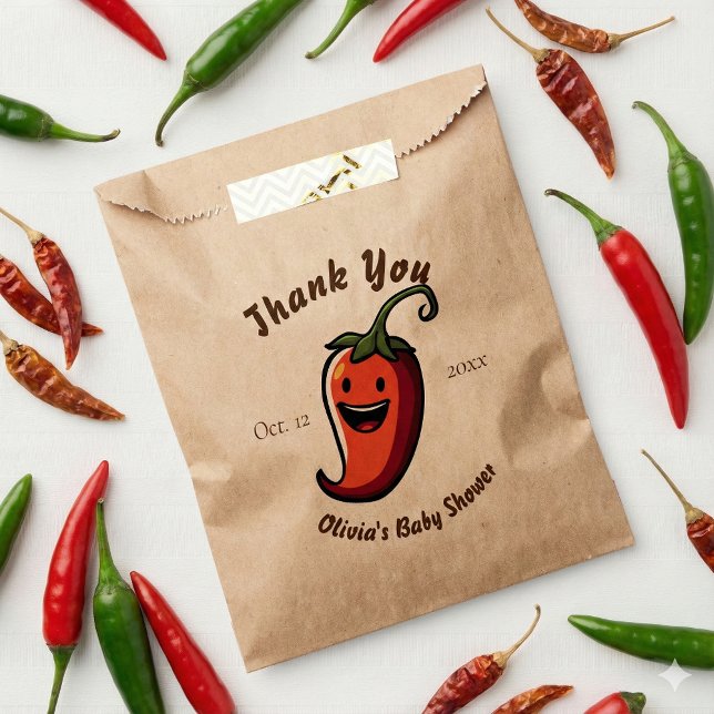 Sacolinha Sorriso Chá de fraldas de Pepper Chili Obrigado (Criador carregado)