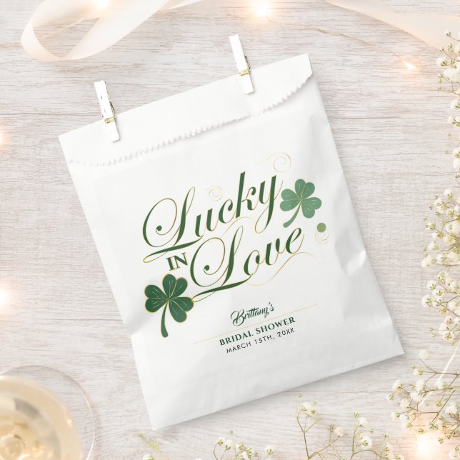 Sacolinha Sortudo no Amor St Patrick's Chás de Noiva Moderno (Cortado)