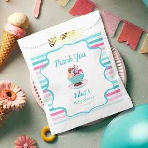 Sacolinha Sorvete de Aquarela Sundae Baby Shower