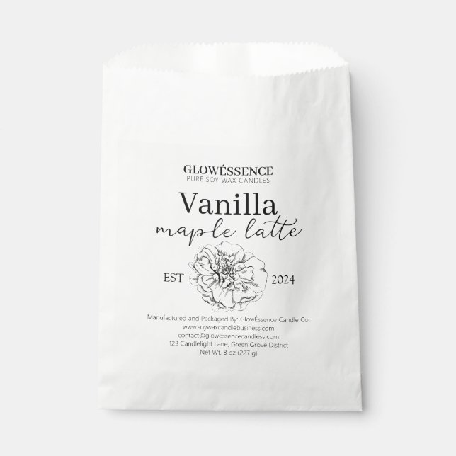 Sacolinha Soy Wax Candle Label Flower pack (Frente)