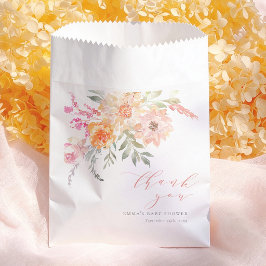 Sacolinha Spring Flowers Pink Girl Baby Shower Thank You