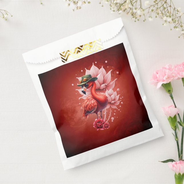 Sacolinha Steampunk Flamingo - Trabalho de arte Digital Fant (Selado)