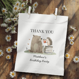 Sacolinha Storybook Woodland Animals Birthday Thank You