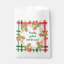 Sacolinha Strawberry Wreath Pink e Green Birday