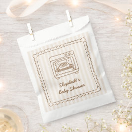 Sacolinha Stripe Bun in the Oven Baby Shower Favor Bag,
