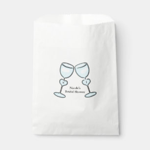 Sacolinha Taças de Vinho de Dois Corações Favor Bridal Showe