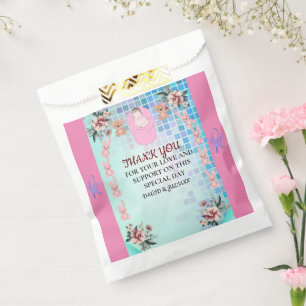 Sacolinha Teal Modern Boho Floral Elegante Chá