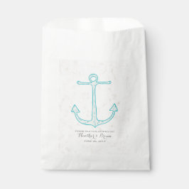 Sacolinha Teal Rustic Anchor Wedding