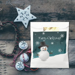 Sacolinha Teal Snowman Winter Scenery Christmas Favor Bolsas<br><div class="desc">O pacote dá presentes neste feriado com um Teal Snowman Winter Scenery para o Natal Bag. O design de bolsa de favores apresenta um boneco de neve feliz em uma cena de ventania de neve contra um fundo de chá adornado com flocos de neve de cor correspondente. Itens adicionais de...</div>