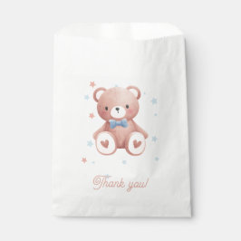 Sacolinha Teddy Bear Baby Boy Shower Favor Bag - Blue Stars