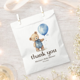 Sacolinha Teddy Bear Boy Chá de fraldas Obrigado