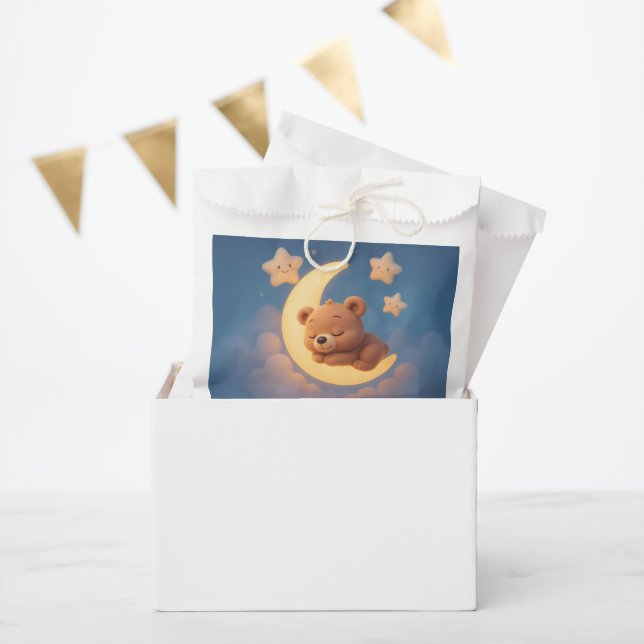 Sacolinha Teddy Bear on the Moon - Baby Shower Gift Bag (Festa)