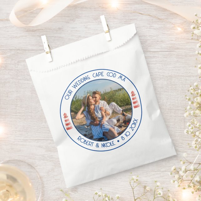 Sacolinha Tema de Casamento de Cabo Cod Favor Bag (Cortado)