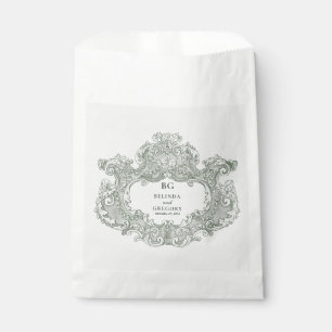 Sacolinha Tema de Casamento de Jardim Verde Botânico Vintage