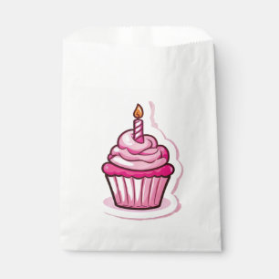 Sacolinha Tema de Cupcake bonito para a garota de aniversári