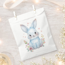 Sacolinha Tema de Festa Blue Bunny, Chás de Bebê de Animais