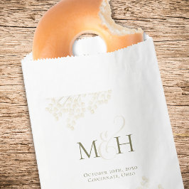 Sacolinha Termo de Casamento do Monograma de Script Elegante