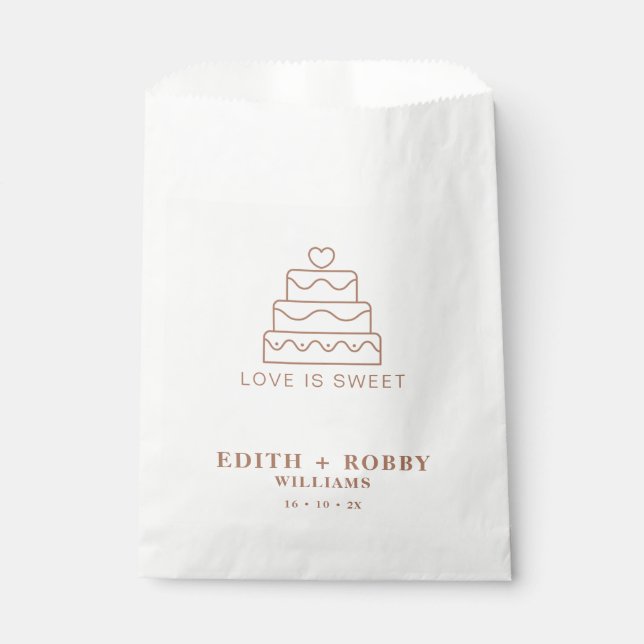 Sacolinha Terracotta Cake Pictogram Love É Sweet Favor Bag (Frente)