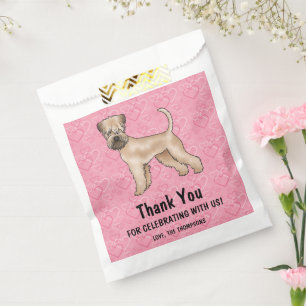 Sacolinha Terrier Wheaten de Capa Macia Corações Rosas Obrig
