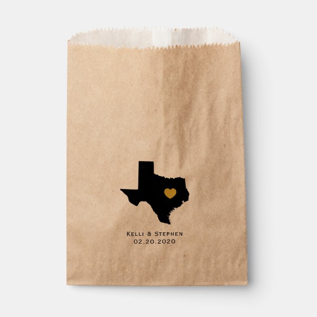 Sacolinha Texas Wedding Favor Treat Sacks, Sacos-Presente (Frente)