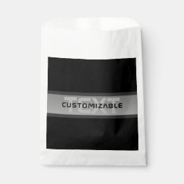 Sacolinha Texto Camadas Personalizável Moderno | Preto & Cin