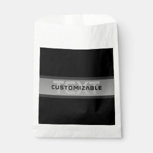Sacolinha Texto Camadas Personalizável Moderno   Preto & Cin