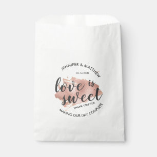 Sacolinha Textura Dourada moderna Rosa é Amor é Casamento