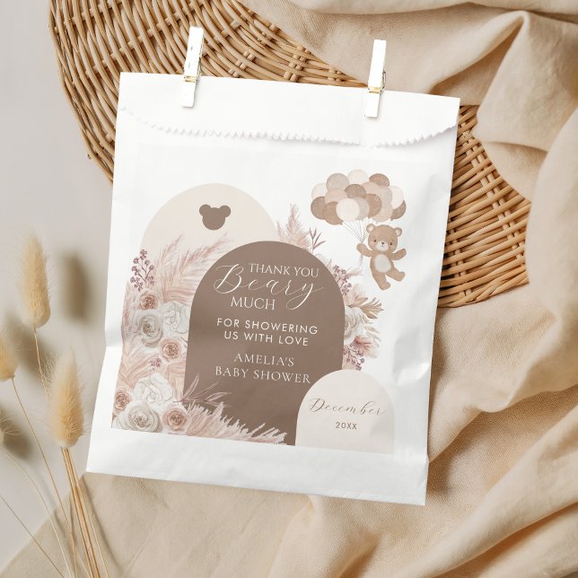 Sacolinha Thank You Beary Much Neutral Teddy Bear Boho (Criador carregado)