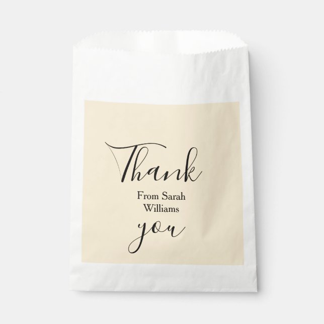 Sacolinha Thank you from add name yellow Pastel boho wedding (Frente)