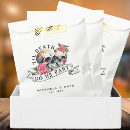 Sacolinha Til Death Nos Part Skulls & Rosa White Wedding