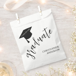Sacolinha Toca de Formatura Minimalista Preto e Branco Gradu