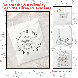 Sacolinha Todos por um para todos os mosqueteiros Feliz aniv